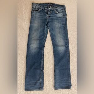 Men’s Silver Jeans Co Zac 5 Pocket Design Blue Denim Jeans